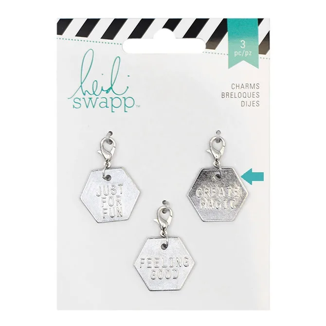 Heidi Swapp Metal Charm Hexagon [Create Magic] Wanderlust Collection