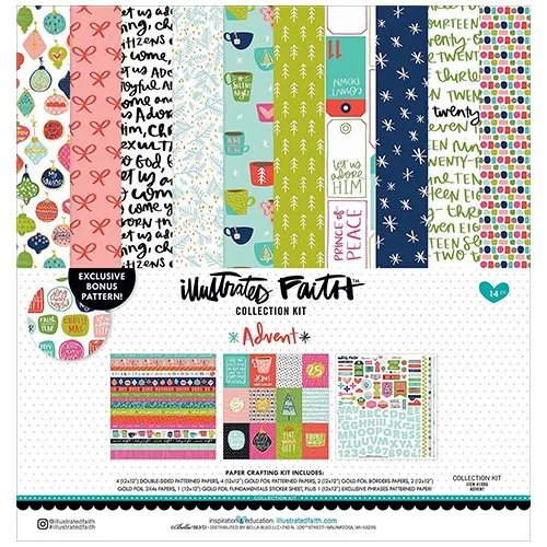 Illustrated Faith Advent Kit Collection 12 x 12 With Foil Accents
