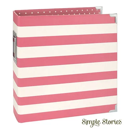 Simple Stories Snap Designer Binder 6x8 Pink Stripe