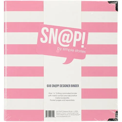 Simple Stories Snap Designer Binder 6x8 Pink Stripe