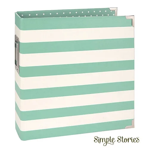 Simple Stories Snap Designer Binder 6x8 Robins Egg Stripe