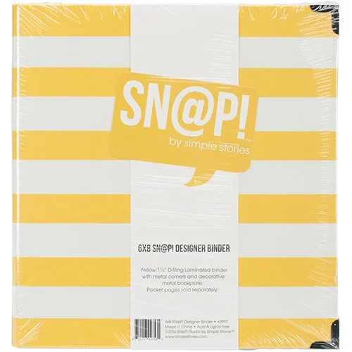 Simple Stories Snap Designer Binder 6x8 Yellow Stripe