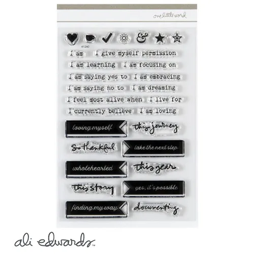 Ali Edwards One Little Word Myself 4 x 6 inch Stamp Set