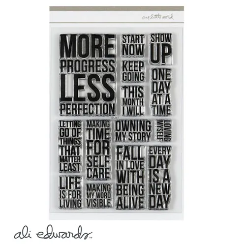Ali Edwards One Little Word Less 4 x 6 inch Stamp Set