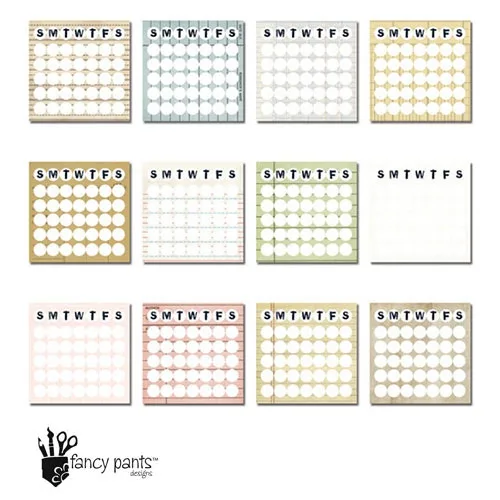 Fancy Pants Designs 12 Calendar Cards Artist Edition Collection