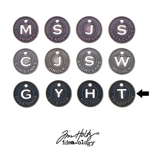Idea-ology Tim Holtz Metal Brass Muse Token Tradition Christmas
