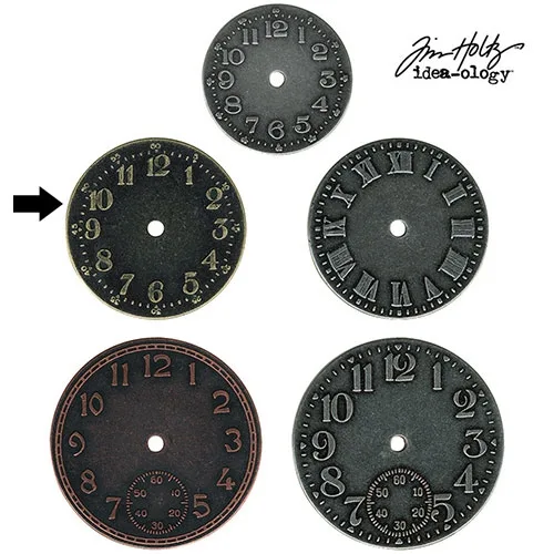 Idea-ology Tim Holtz Metal Clock Face Brass