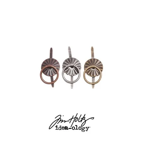 Idea-ology Tim Holtz Metal Foliage + Fastener Antique Nickel Holiday