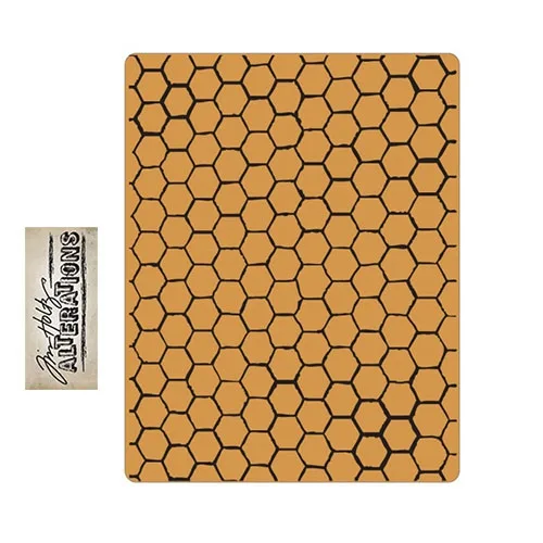 Sizzix Tim Holtz Alterations Texture Fades Embossing Folder Honeycomb A2 Large
