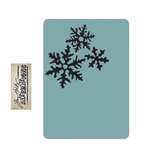 Sizzix Tim Holtz Alterations Texture Fades Embossing Folder Snowflakes A2 Medium