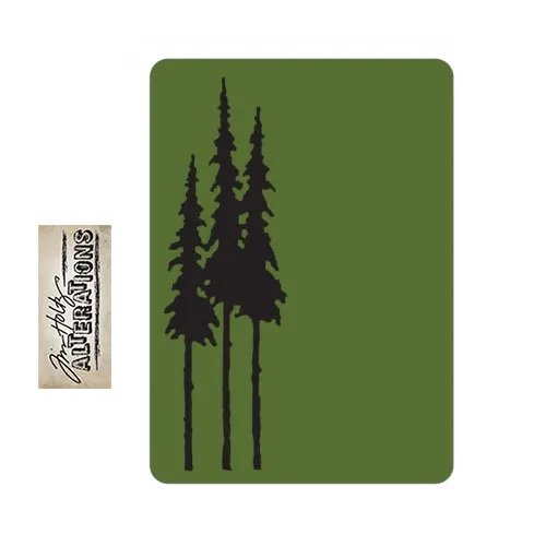Sizzix Tim Holtz Alterations Texture Fades Embossing Folder Mini Tall Pines A2 Medium