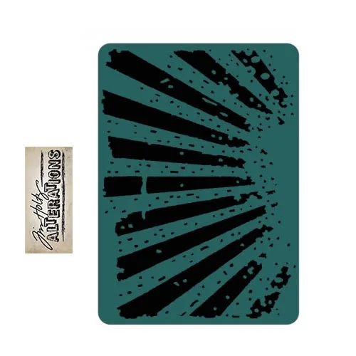 Sizzix Tim Holtz Alterations Texture Fades Embossing Folder Mini Rays A2 Medium