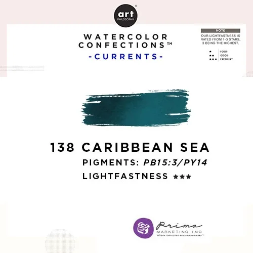 Prima Marketing Art Philosophy Refill Pan CARIBBEAN SEA 138 - Currents Watercolor Confections