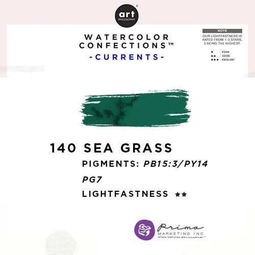 Prima Marketing Art Philosophy Refill Pan SEA GRASS 140 - Currents Watercolor Confections