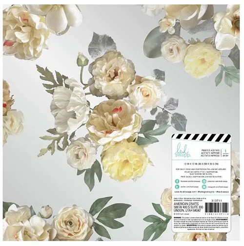 Heidi Swapp Clear Acetate Overlay Sheet Floral Magnolia Jane Collection