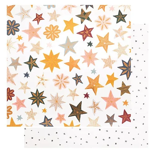 Crate Paper Specialty Cardstock Paper Joyous with Copper Foil Snowflake Collection
