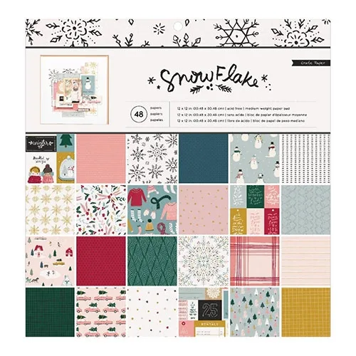 Crate Paper Paper Pad 12 x 12 inch Snowflake Collection
