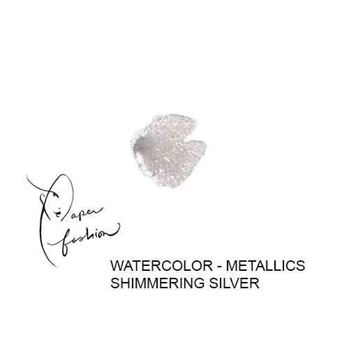 American Crafts Paper Fashion Watercolors Metallics Refill Pan Shimmering Silver