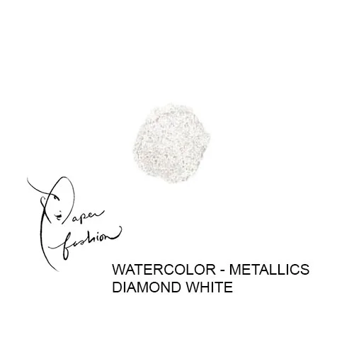 American Crafts Paper Fashion Watercolors Metallics Refill Pan Diamond White