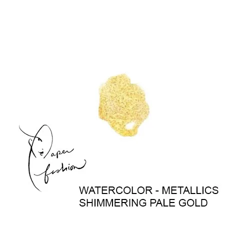 American Crafts Paper Fashion Watercolors Metallics Refill Pan Shimmering Pale Gold