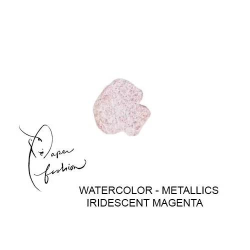 American Crafts Paper Fashion Watercolors Metallics Refill Pan Iridescent Magenta