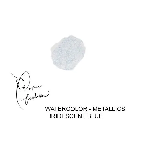 American Crafts Paper Fashion Watercolors Metallics Refill Pan Iridescent Blue