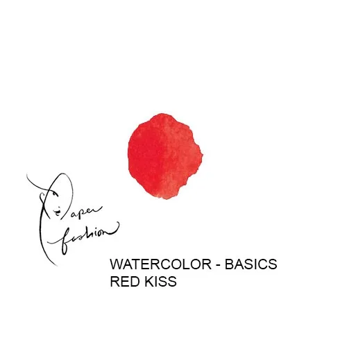 American Crafts Paper Fashion Watercolors Basics Refill Pan Red Kiss