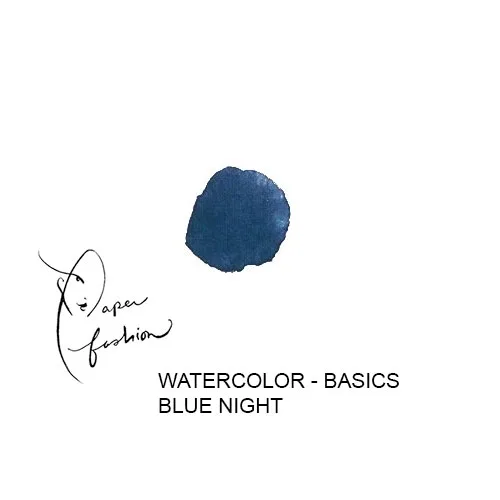 American Crafts Paper Fashion Watercolors Basics Refill Pan Blue Night