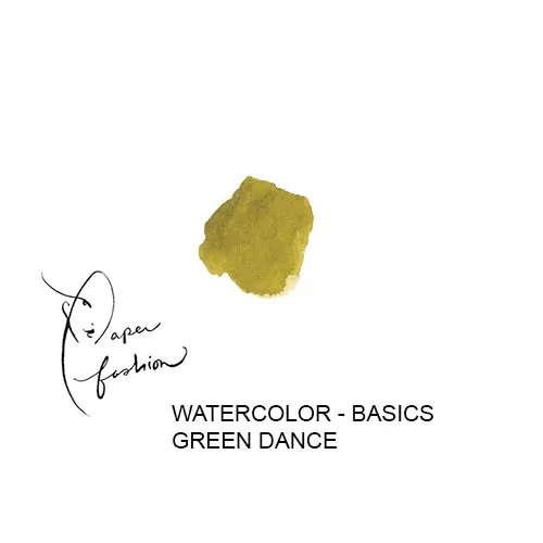 American Crafts Paper Fashion Watercolors Basics Refill Pan Green Dance