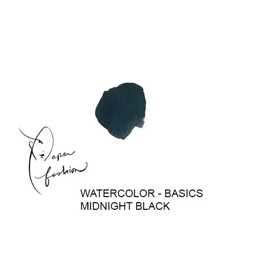 American Crafts Paper Fashion Watercolors Basics Refill Pan Midnight Black