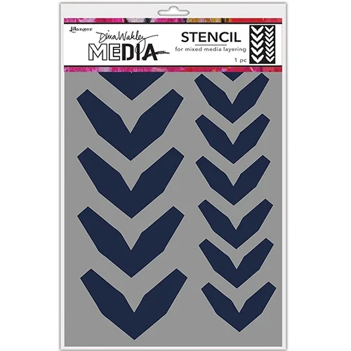 Ranger Dina Wakley Media Stencil Large Fractured Chevrons