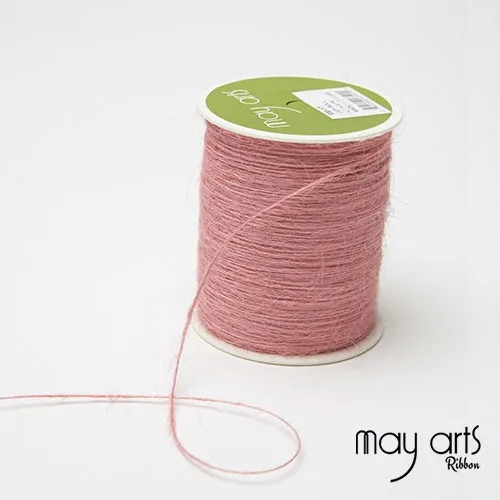 May Arts Jute Burlap String Cord Ribbon Pink
