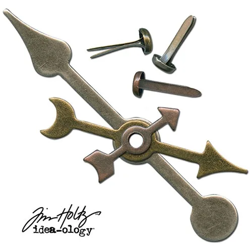 Tim Holtz Idea-ology Metal Game Spinners with Brads color Brass