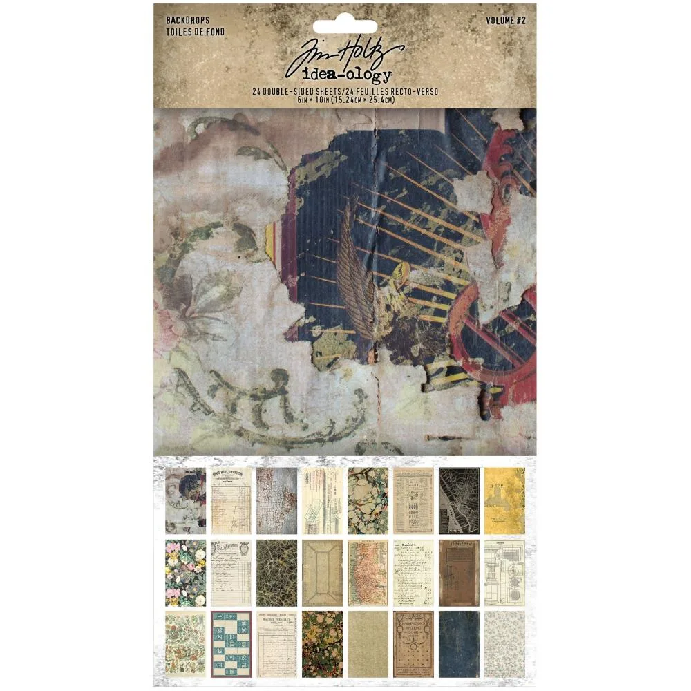 Advantus Idea-ology Backdrops Volume 2 Double-Sided Cardstock Sheets 6 x 10 inch by Tim Holtz