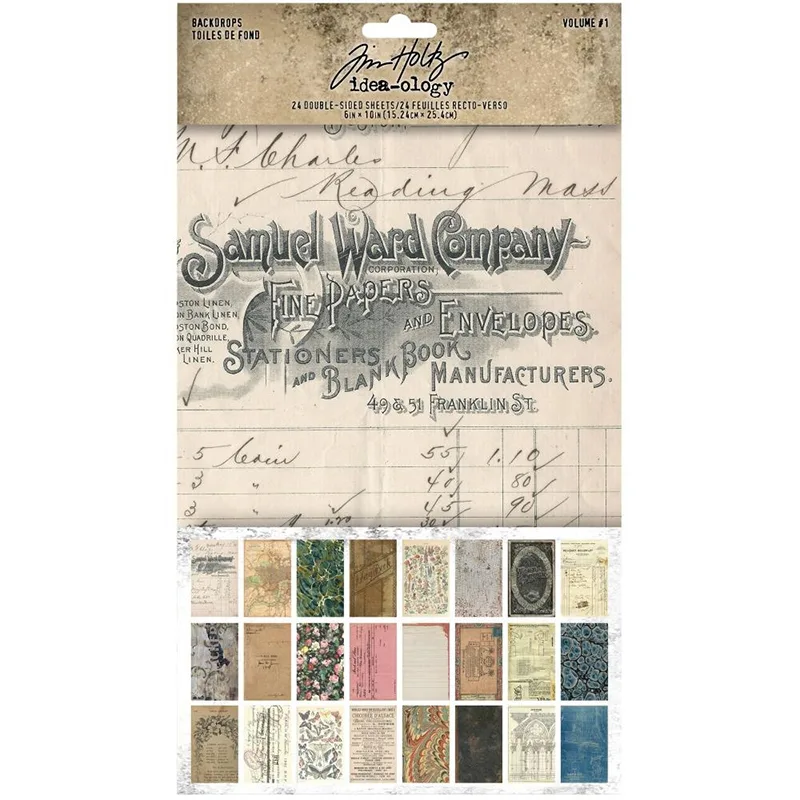 Advantus Idea-ology Backdrops Volume 1 Double-Sided Cardstock Sheets 6 x 10 inch by Tim Holtz