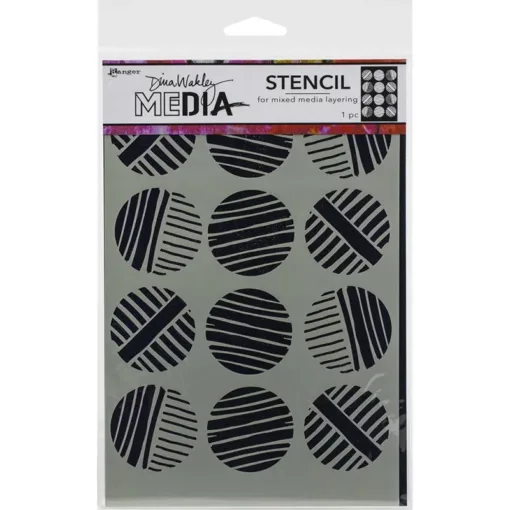 Ranger Dina Wakley Media Stencil Lined Circles 9 x 6 inch