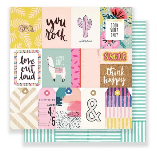Crate Paper Paper Sheet 12 x 12 inch So Chill Good Vibes Collection
