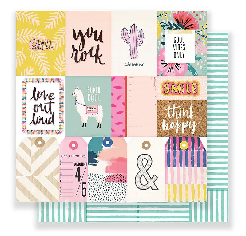 Crate Paper Paper Sheet 12 x 12 inch So Chill Good Vibes Collection