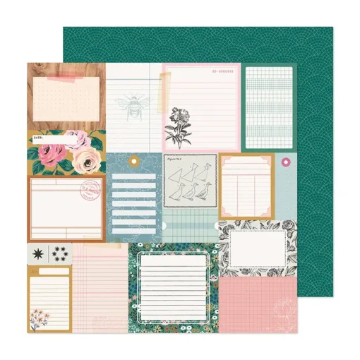 Crate Paper Double Sided Paper Sheet 12 x 12 inch Remember When Marigold Collection by Maggie Holmes