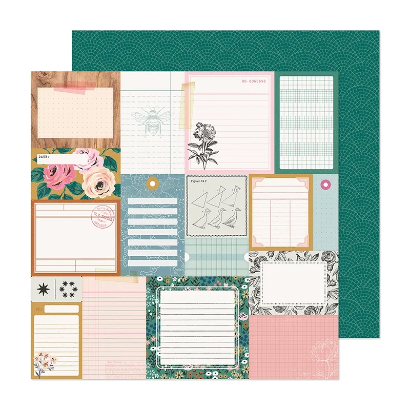 Crate Paper Double Sided Paper Sheet 12 x 12 inch Remember When Marigold Collection by Maggie Holmes