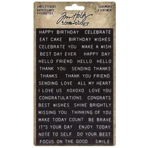 Advantus Idea-ology Label Sticker Sheet Sentiments by Tim Holtz