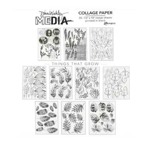 Ranger Dina Wakley Media Collage Paper Tissue Sheets Things That Grow