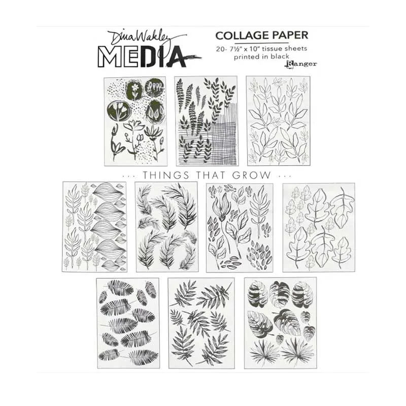 Ranger Dina Wakley Media Collage Paper Tissue Sheets Things That Grow